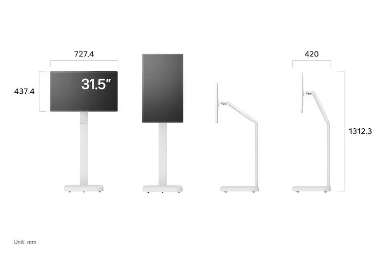 LG 31.5-inch 4K UHD IPS Smart Monitor Swing with Touchscreen, Rolling Stand