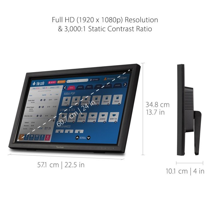 ViewSonic TD2423D 24" Full HD Touchscreen Monitor