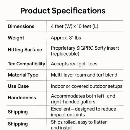 SIGPRO™ Softy 4' x 10' Golf Mat